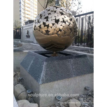 Escultura urbana alta pulido de acero inoxidable hueco esfera de cobre con patentes de diámetro grande